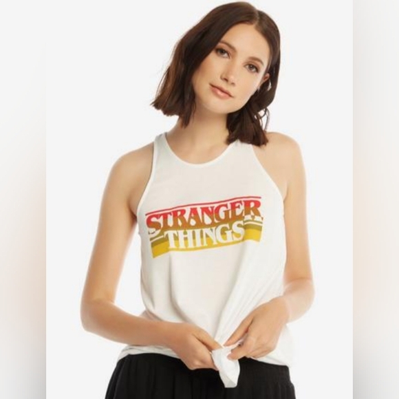 Netflix Tops - Stranger Things Graphic Casual white Tank Top nostalgic Women's Large